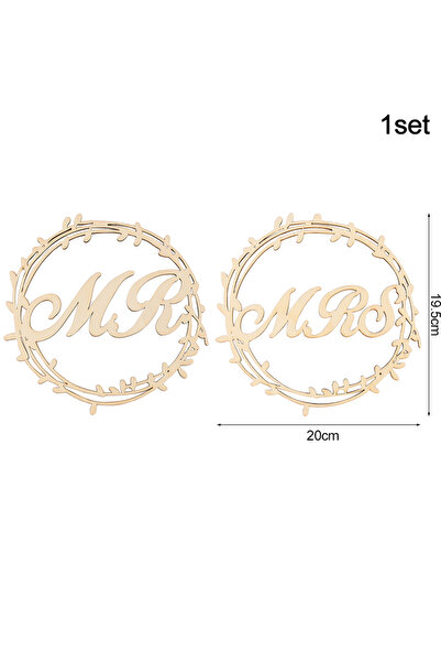 Choice 1 مجموعة 1 مجموعة 2 قطعة كرسي خشبي للزفاف قلادة السيد والسيدة حرف معلقة لافتة زفاف ريفي عتيق ديكور