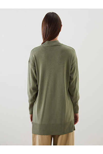 LC Waikiki Πράσινο ψηλός λαιμός Γυναικείο Πλεκτό Τούνικ