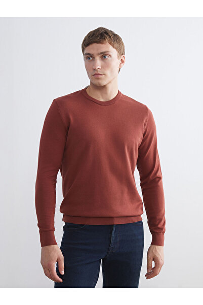 LC Waikiki Orange Crew Neck Men's Knitwear Sweater