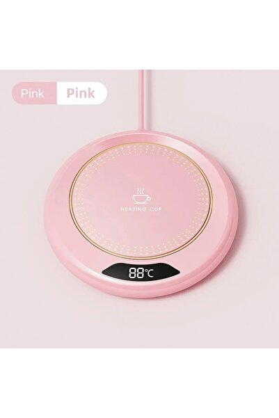 Choice قاعدة تسخين منزلية وردية اللون مزودة بمنظم حرارة ومنفذ USB، قابلة للتع...