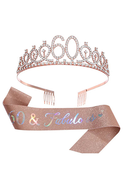 Choice 60 قطعة/مجموعة تاج حفلة عيد ميلاد 18 21 30 40 50 تاج كريستالي طباعة حز...