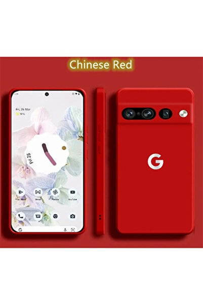 Choice حافظة هاتف سيليكون سائلة فائقة النحافة Red For Pixel 6 لهواتف Google P...