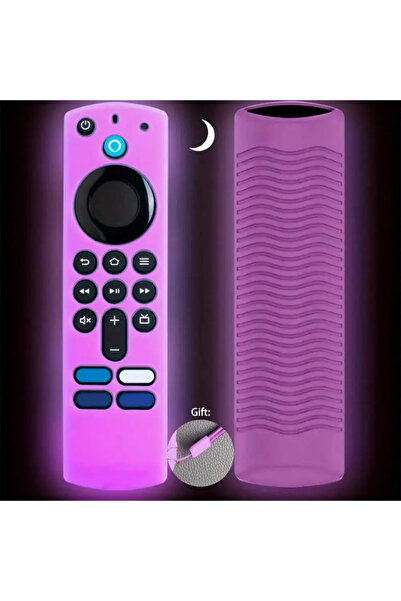 Choice PURPLE Silicone luminous remote control cover for Alexa Voice Remote (3rd Gen) L5B83G 2021 Release,