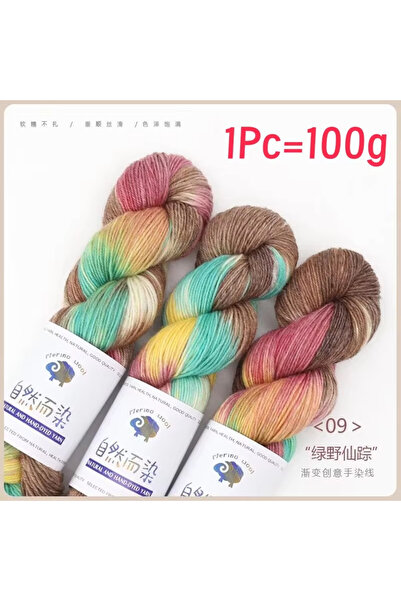 Choice 10 خيوط صوف ميرينو، 100 غرام/لفة، مصنوعة يدويًا، خيوط صوف مصبوغة، ناعم...