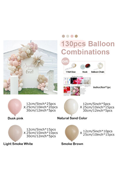 Choice 130 قطعة أخرى 130 قطعة من بالونات بوهو مجموعة أكاليل بالونات زفاف رجعي...