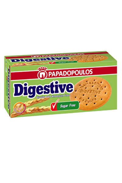 papadopoulos بسكويت هضمي بدقيق الحبوب الكاملة، خالٍ من السكر 250 جم × 6 قطع