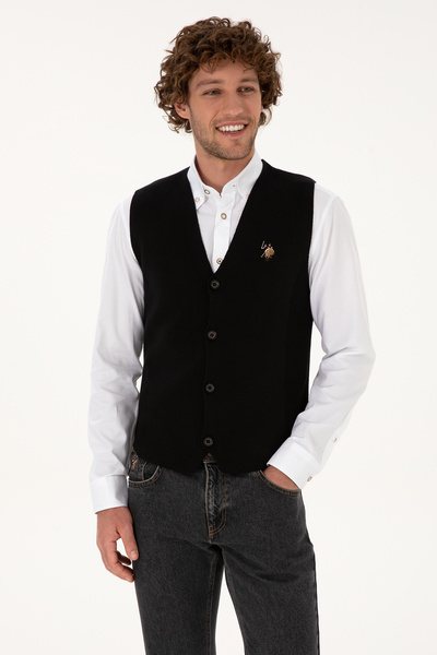 U.S. Polo Assn. Men's Black Knitwear Cardigan 50308565-Vr046