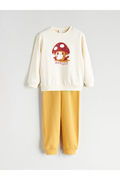 LC Waikiki Детски комплект от суитшърт с принт и панталони за колоездене, 2 ч...