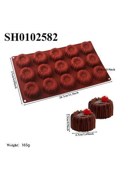 Choice SH0102582 قالب كعكة سيليكون بتصميم كوب بودينغ مكون من 1 أو 6 أو 15 خلي...