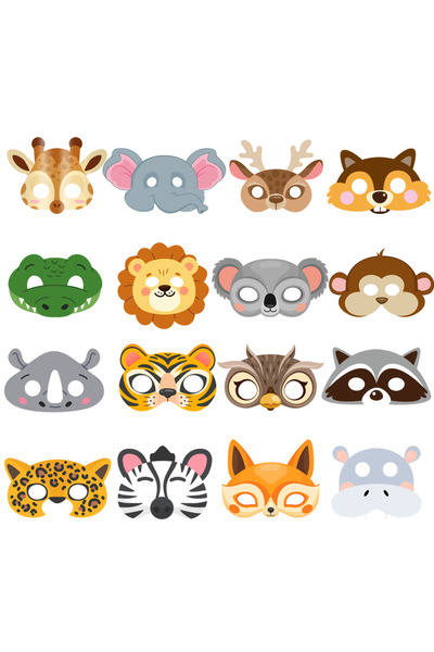 Choice MULTI Jungle Animal Mask,16pcs Animal Party Mask/Safari Animal Theme Mask/Jungle Safari Party Mask f