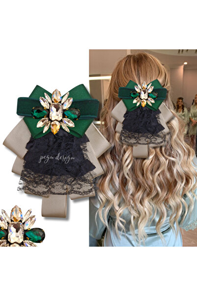 pegu baby collection مشبك شعر من الكريستال بتصميم خاص من سلسلة بوردو شاين، إك...