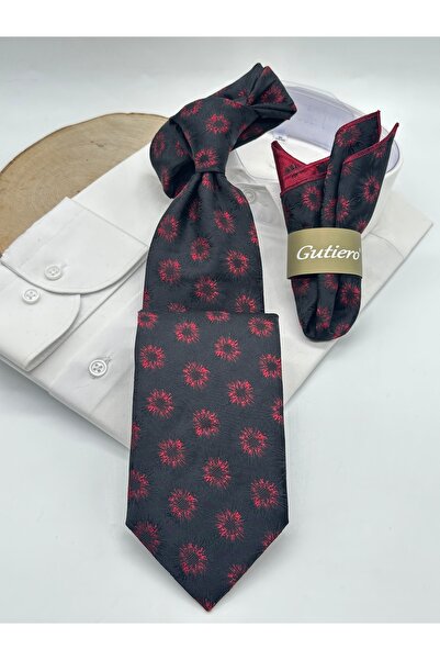 Gutiero ربطة عنق كلاسيكية منقوشة باللون الأسود