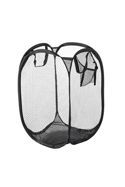Choice M black Foldable Color Mesh Clothes Dirty Clothes Basket Household Mesh Dirty Clothes Basket Storage