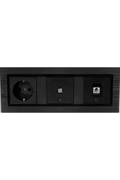 Genel Markalar Ovivo Quantum Siyah Topraklı Priz+ Tv Pirizi +nümeris (telefon Prizi) 3'lü Set