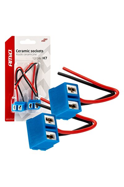 AMIO Set 2 mufe ceramice soclu H7, rezistente termic, L Shape