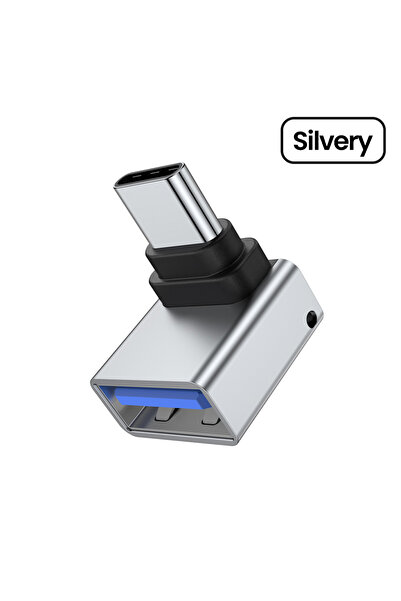 Choice محول Sliver Olaf بزاوية 90 درجة من النوع C إلى USB 3.0 محول USB أنثى إ...