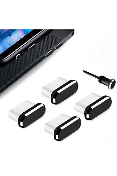 Choice 01 سدادات غبار USB-C سوداء داكنة، 4 قطع، لأجهزة iPhone 16/15 Pro Max و...