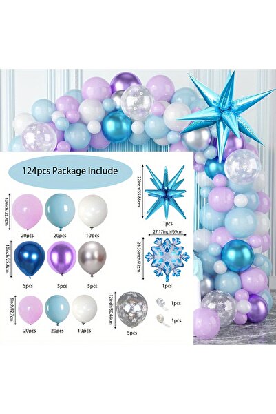Choice مجموعة أخرى من 124 قطعة من البالونات على شكل قوس بزخارف الجليد والثلج ...
