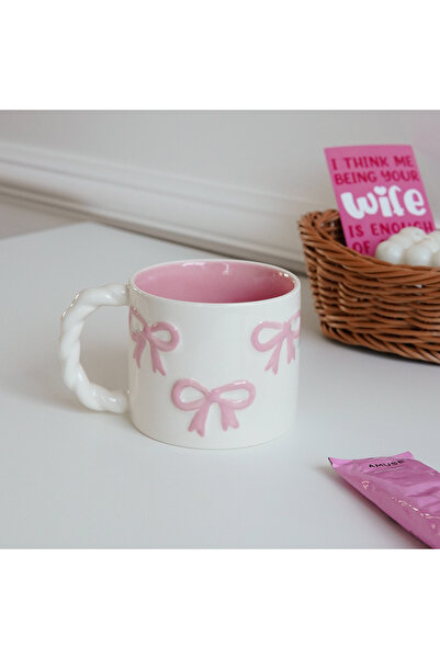 Choice 301-400 مل كوب سيراميك وردي مع عقدة 1 قطعة 13.4 أونصة كوب سيراميك وردي...