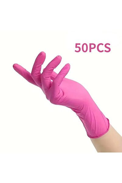 Choice M Pink-50PCS 50/100PCS قفازات النتريل الوردية قفازات تنظيف المطبخ القف...