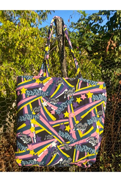 Huw Χειροποίητη γυναικεία τσάντα ώμου με στάμπα Pop Art