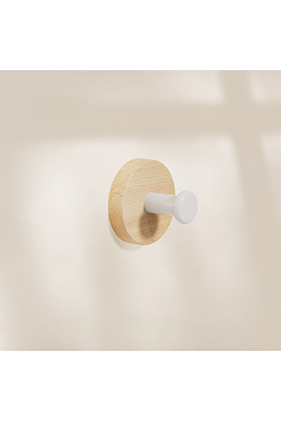 Choice خطافات حائط خشبية ذاتية اللصق باللون الأبيض الجوز لتعليق الملابس، خطاف...