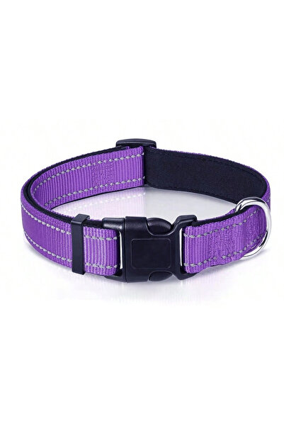Choice M Purple Collar Reflective Dog Collar Soft Padded Breathable Safety St...