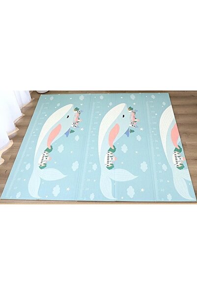 Flippy Double-Sided Baby Play Mat, Whales/Bunnies, XPE+PE, 180x200x1.5 cm, Multicolor