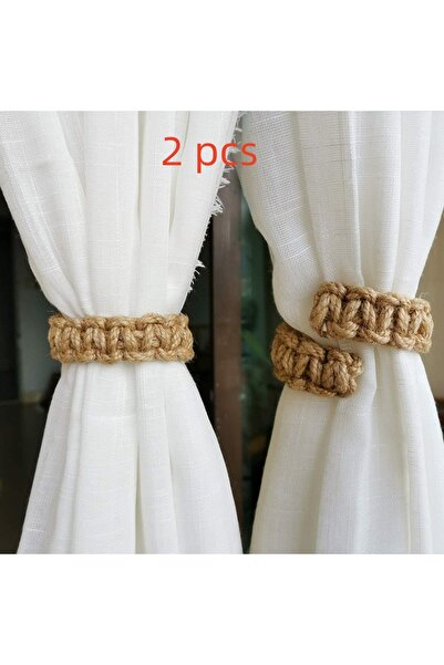 Choice 2 قطعة حبل قنب مضفر لربط الستائر حاملات ستائر ريفية ربطات ستائر مصنوعة...