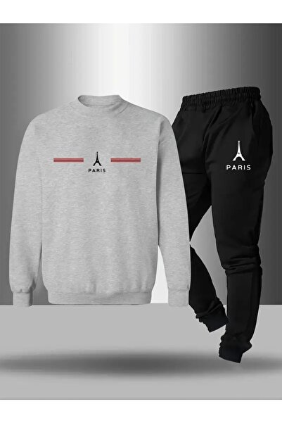 CROPSEL Children's Printed Crew Neck Sweatshirt and Sweatpants Set 3 Thread Raster for Autumn/Winter