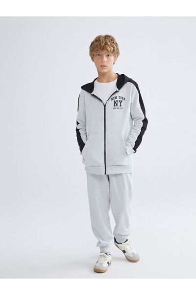 LC Waikiki Gray Hooded Boy's Tracksuit