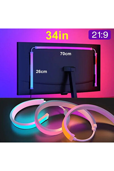 Choice لشاشة مقاس 34 بوصة شريط إضاءة LED RGB متزامن لشاشة مقاس 24-34 بوصة إضا...