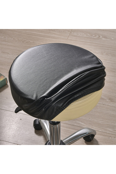 Choice A1 أسود 1 قطعة غطاء كرسي دائري مقاوم للماء من جلد البولي يوريثان المطا...