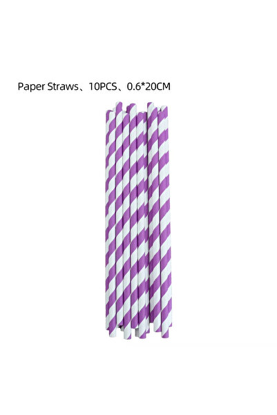 Choice ١٠ قطع من المصاصات، زينة عيد ميلاد بلون بنفسجي سادة، أدوات مائدة ورقية...