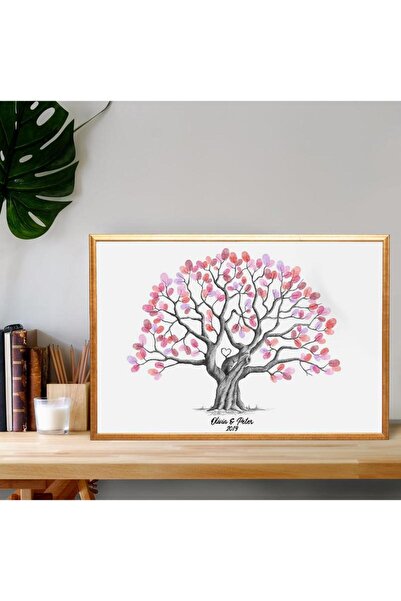 Choice كتاب ضيوف زفاف من القماش ببصمة إصبع شخصية مقاس 42 × 30 × 0.2 سم، ملصق إبداعي لهدايا الزفاف