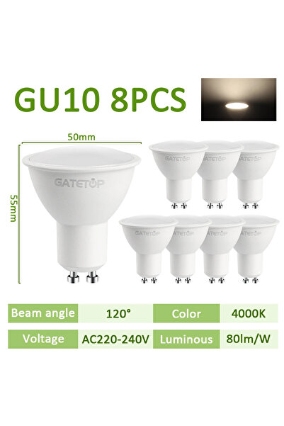 Choice 9 واط نعم تيار متردد 220-240 فولت 120 درجة 4000 كلفن 8 قطع لمبة كشاف ل...