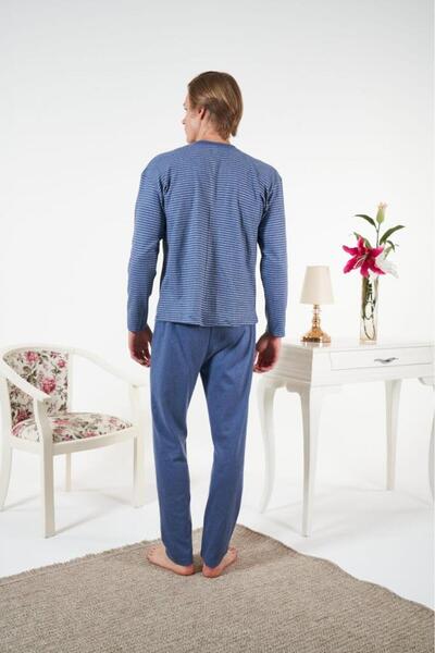 Estiva Men's Winter Plaid Striped Interlock Ribbed Pajama Set