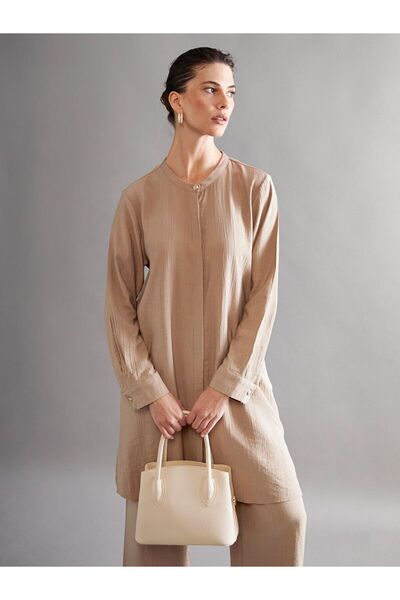 LC Waikiki Lcw Grace Brown Judge Collar Women's Shirt Tunic