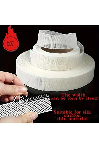 Choice 100cm Premium Silk Chiffon Hemming Tape with Reusable Fishbone Stitchi...