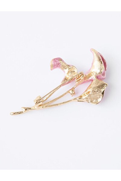 Jimmy Key Pembe Üçlü Çiçek Figürlü Broş