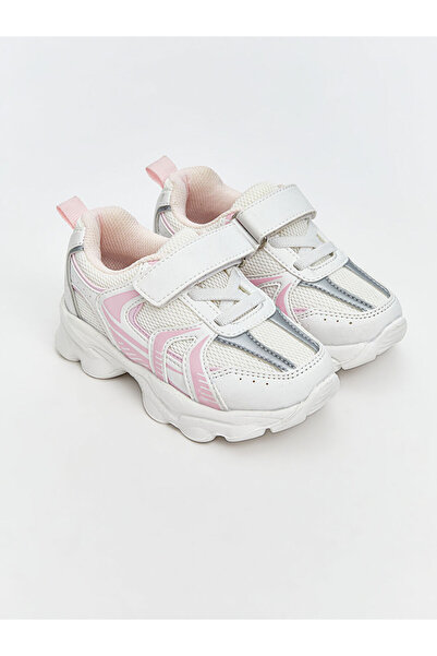 LC Waikiki حذاء رياضي للفتيات الصغيرات من LCW STEPS باللون الأبيض مع أربطة وش...