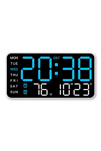 Choice blue Giant Intelligent Digital Wall Clock｜One screen to control time-temperature-date, home technolo