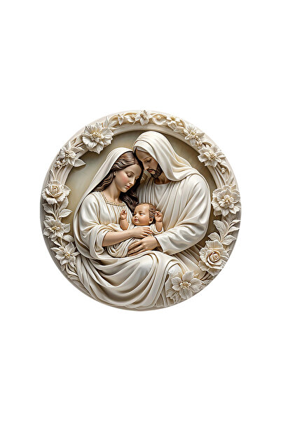 Choice 1 قطعة زخرفة خشبية كلاسيكية لمشهد المهد: العائلة المقدسة المكونة من مريم وعيسى ويوسف، لتعليق على الحائط