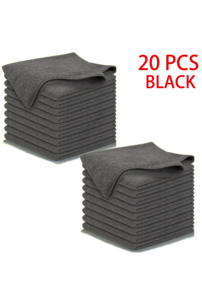 Choice 20 pcs Black 5/10/20pcs Kitchen Towel, Ultra-fine Fiber Light Gray Cleaning Cloth Set, Absorbent, So