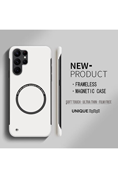 Choice جراب هاتف Galaxy S23 Ultra بلون عاجي، فائق النحافة، مصنوع من البولي كربونات الصلب، مغناطيسي، بدون إطار، متوافق مع هواتف S25، S24، S23، S22، S2