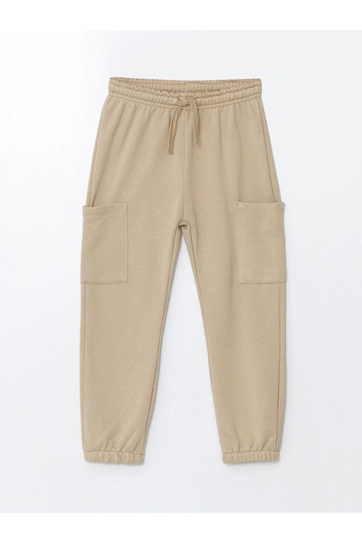 LC Waikiki LCW Kids Bej Beli Lastikli Basic Kalın Erkek Bebek Jogger Eşofman Alt 2'li