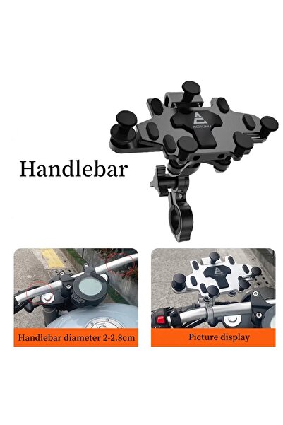 Choice H96 Silver Handlebar Motorcycle Phone Stand Aluminum Bike Mobile Phone...