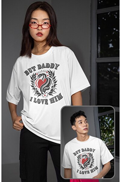 Fuddy Moda Tricou unisex cu imprimeu But Daddy I Love Him, tricou supradimensionat cu tematică Taylor Swift