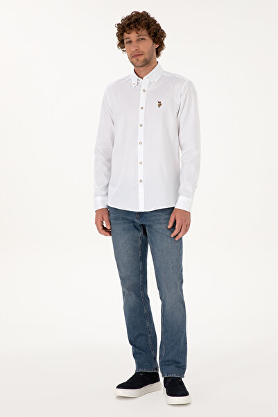 U.S. Polo Assn. Men's White Long Sleeve Basic Shirt 50316788-Vr013