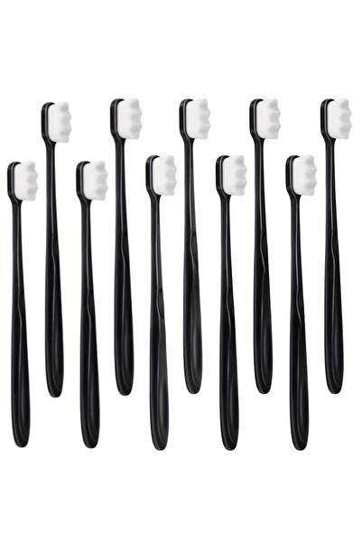 Choice 10 قطع فرشاة أسنان يدوية سوداء فائقة النعومة مع 20000 شعيرة ناعمة